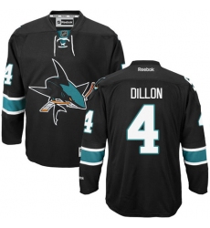 Men's Reebok San Jose Sharks #4 Brenden Dillon Authentic Black Third NHL Jersey