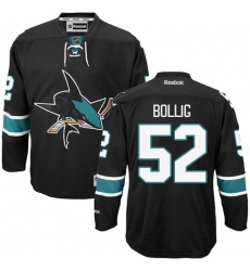 Women's Reebok San Jose Sharks #52 Brandon Bollig Authentic Black Third NHL Jersey