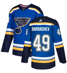 Men's Adidas St. Louis Blues #49 Ivan Barbashev Premier Royal Blue Home NHL Jersey