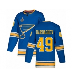 Men's St. Louis Blues #49 Ivan Barbashev Authentic Navy Blue Alternate 2019 Stanley Cup Final Bound Hockey Jersey