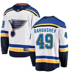 Men's St. Louis Blues #49 Ivan Barbashev Fanatics Branded White Away Breakaway NHL Jersey