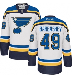 Women's Reebok St. Louis Blues #49 Ivan Barbashev Authentic White Away NHL Jersey