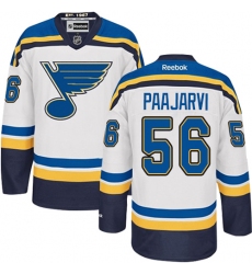 Youth Reebok St. Louis Blues #56 Magnus Paajarvi Authentic White Away NHL Jersey