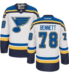 Men's Reebok St. Louis Blues #78 Beau Bennett Authentic White Away NHL Jersey