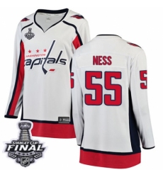 Women's Washington Capitals #55 Aaron Ness Fanatics Branded White Away Breakaway 2018 Stanley Cup Final NHL Jersey