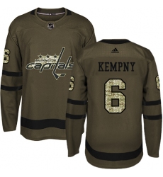 Youth Adidas Washington Capitals #6 Michal Kempny Authentic Green Salute to Service NHL Jersey