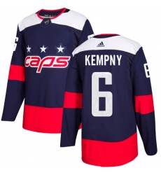 Youth Adidas Washington Capitals #6 Michal Kempny Authentic Navy Blue 2018 Stadium Series NHL Jersey