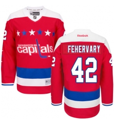 Youth Reebok Washington Capitals #42 Martin Fehervary Authentic Red Third NHL Jersey