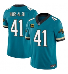 Men's Jacksonville Jaguars #41 Josh Hines-Allen Teal 2025 F.U.S.E. With 4-Star C Prowler Throwback Vapor Limited Football Stitched Jersey
