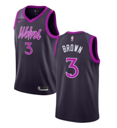 Women's Nike Minnesota Timberwolves #3 Anthony Brown Swingman Purple NBA Jersey - City Edition