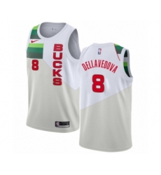 Men's Nike Milwaukee Bucks #8 Matthew Dellavedova White Swingman Jersey - Earned Edition