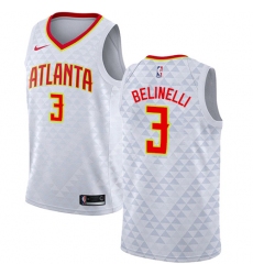 Men's Nike Atlanta Hawks #3 Marco Belinelli Swingman White NBA Jersey - Association Edition