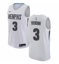 Women's Nike Memphis Grizzlies #3 Allen Iverson Swingman White NBA Jersey - City Edition
