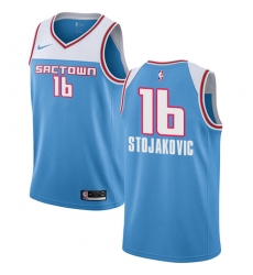 Youth Nike Sacramento Kings #16 Peja Stojakovic Swingman Blue NBA Jersey - 2018 19 City Edition