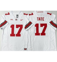 Men's Ohio State Buckeyes #17 Carnell Tate White 2025 F.U.S.E. Limited Stitched Jersey