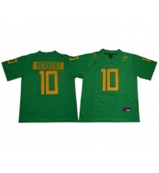 Ducks #10 Justin Herbert Green Limited Stitched NCAA Jersey