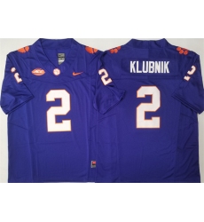 Men's Clemson Tigers #2 Cade Klubnik Purple F.U.S.E. Stitched Football Jersey