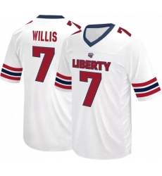 Men's Liberty Flames #7 Malik Willis White Stitched Football Jersey