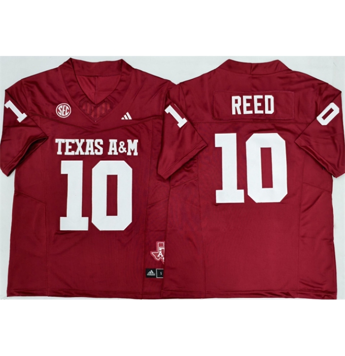 Men's Texas A&M Aggies Lions #10 Marcel Reed Red 2025 F.U.S.E. Stitched Jersey