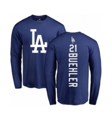 MLB Nike Los Angeles Dodgers #21 Walker Buehler Royal Blue Backer Long Sleeve T-Shirt