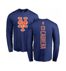 MLB Nike New York Mets #13 Asdrubal Cabrera Royal Blue Backer Long Sleeve T-Shirt