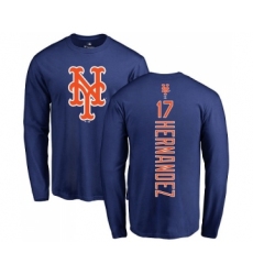 MLB Nike New York Mets #17 Keith Hernandez Royal Blue Backer Long Sleeve T-Shirt
