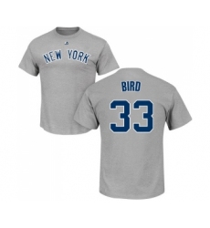 MLB Nike New York Yankees #33 Greg Bird Gray Name & Number T-Shirt