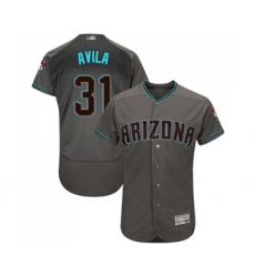 Men's Arizona Diamondbacks #31 Alex Avila Gray Teal Alternate Authentic Collection Flex Base Baseball Jersey