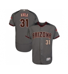 Men's Arizona Diamondbacks #31 Alex Avila Grey Road Authentic Collection Flex Base Baseball Jersey