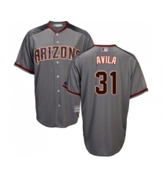 Men's Arizona Diamondbacks #31 Alex Avila Replica Grey Road Cool Base Baseball Jersey