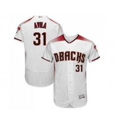 Men's Arizona Diamondbacks #31 Alex Avila White Home Authentic Collection Flex Base Baseball Jersey