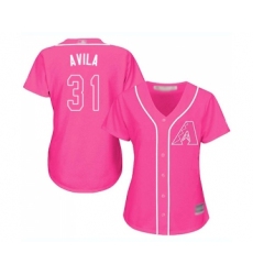 Women's Arizona Diamondbacks #31 Alex Avila Replica Pink Fashion Baseball Jersey