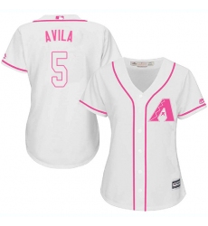 Women's Majestic Arizona Diamondbacks #5 Alex Avila Replica White Fashion MLB Jersey