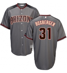 Men's Majestic Arizona Diamondbacks #31 Brad Boxberger Authentic Grey Road Cool Base MLB Jersey