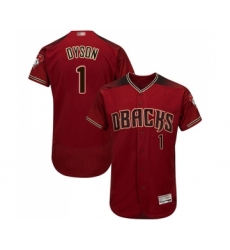 Men's Arizona Diamondbacks #1 Jarrod Dyson Red Alternate Authentic Collection Flex Base Baseball Jersey