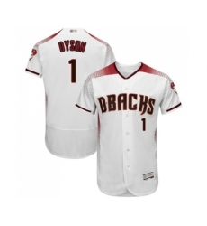 Men's Arizona Diamondbacks #1 Jarrod Dyson White Home Authentic Collection Flex Base Baseball Jersey
