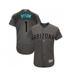 Men's Arizona Diamondbacks #1 Jarrod Dyson White Teal Alternate Authentic Collection Flex Base Baseball Jersey