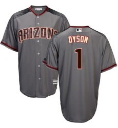 Men's Majestic Arizona Diamondbacks #1 Jarrod Dyson Authentic Grey Road Cool Base MLB Jersey