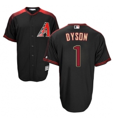 Men's Majestic Arizona Diamondbacks #1 Jarrod Dyson Replica Black/Brick Alternate Cool Base MLB Jersey