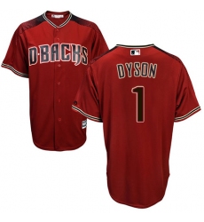 Men's Majestic Arizona Diamondbacks #1 Jarrod Dyson Replica Red/Brick Alternate Cool Base MLB Jersey