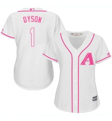 Women's Majestic Arizona Diamondbacks #1 Jarrod Dyson Authentic White Fashion MLB Jersey