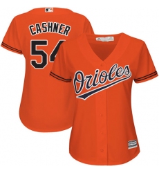 Women's Majestic Baltimore Orioles #54 Andrew Cashner Replica Orange Alternate Cool Base MLB Jersey
