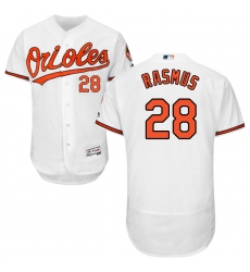 Men's Majestic Baltimore Orioles #28 Colby Rasmus White Home Flex Base Authentic Collection MLB Jersey