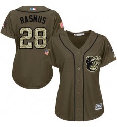 Women's Majestic Baltimore Orioles #28 Colby Rasmus Authentic Green Salute to Service MLB Jersey