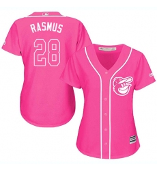 Women's Majestic Baltimore Orioles #28 Colby Rasmus Replica Pink Fashion Cool Base MLB Jersey
