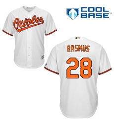 Youth Majestic Baltimore Orioles #28 Colby Rasmus Replica White Home Cool Base MLB Jersey