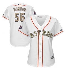 Women's Majestic Houston Astros #56 Hector Rondon Authentic White 2018 Gold Program Cool Base MLB Jersey