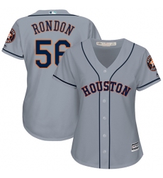 Women's Majestic Houston Astros #56 Hector Rondon Replica Grey Road Cool Base MLB Jersey