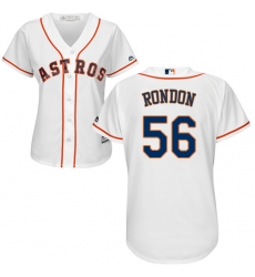 Women's Majestic Houston Astros #56 Hector Rondon Replica White Home Cool Base MLB Jersey