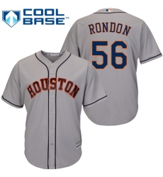 Youth Majestic Houston Astros #56 Hector Rondon Authentic Grey Road Cool Base MLB Jersey